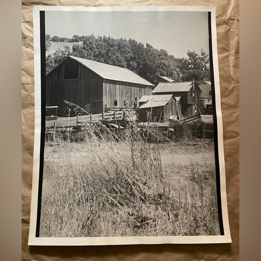 Vintage Jean Pierre Gagnon Art Print Old Barns Black and White Landscape 8x10